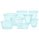 Conjunto de 8 sacos reutilizáveis de silicone para armazenamento de alimentos, na cor azul, marca A*Homeist.