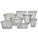 Conjunto de 8 sacos reutilizáveis de silicone cinza para armazenamento de alimentos A*Homeist, duráveis e ecológicos.