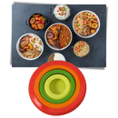 Conjunto de 4 tampas de silicone para culinária e pâtisserie, flexíveis, coloridas e resistentes, da marca Oavqhlg3B.