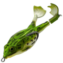Isca de pesca em silicone em forma de rã da marca Awesitey, verde, 100mm, ideal para pesca com isca artificial.