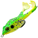 Isca de silicone para pesca em forma de rã, marca Awesitey, em verde claro, 100mm, ideal para pesca esportiva.