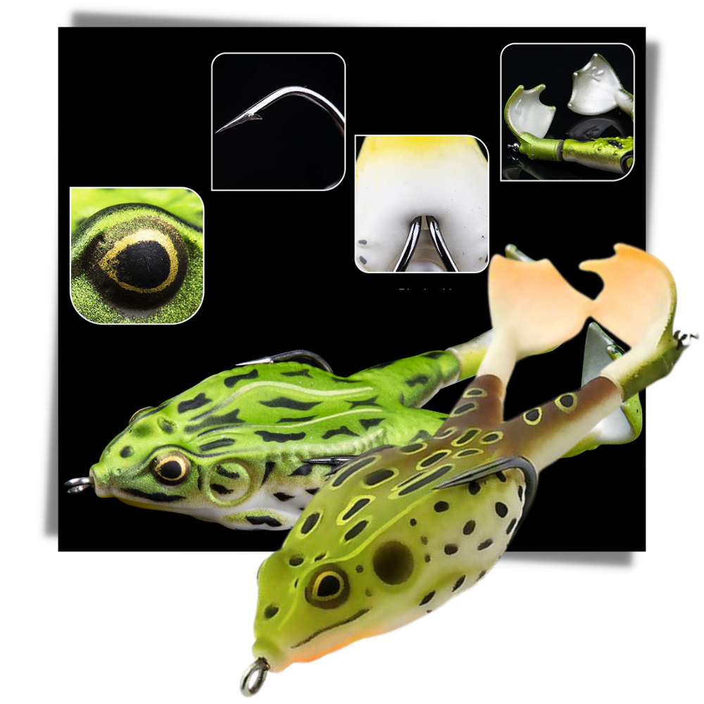 Isca de silicone em formato de rã para pesca, marca Awesitey, com 100mm de comprimento, ideal para pescadores.