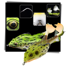 Isca de silicone em formato de rã para pesca, marca Awesitey, com 100mm de comprimento, ideal para pescadores.