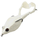 Iscas de silicone para pesca em forma de rã branca, modelo Awesitey, com 100mm de comprimento, ideal para pesca esportiva.