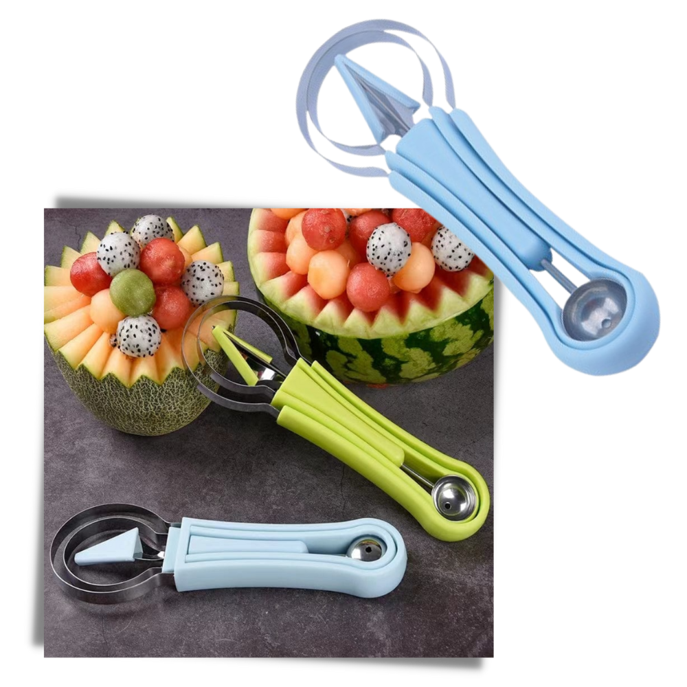Conjunto de utensílios de cozinha Liveday para cortar e fatiar frutas, incluindo facas e acessórios para arte com frutas.