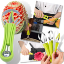 Conjunto de utensílios de cozinha Liveday para cortar e fatiar frutas, incluindo facas e acessórios práticos.