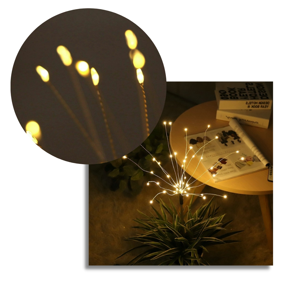 Luzes de jardim em forma de fogos de artifício elétricos da Furongman, iluminação decorativa para exteriores.