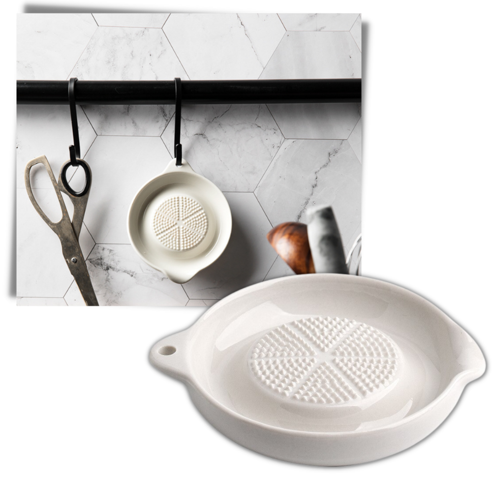 Râpe de cuisine em cerâmica Tawohi, utensílio de cozinha para ralar alho e outros ingredientes, fácil de armazenar.