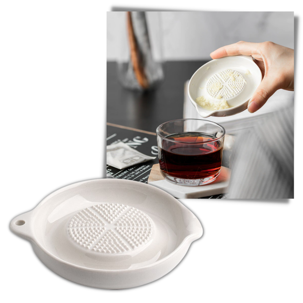 Râpe de cozinha em cerâmica Tawohi com design ergonômico, ideal para ralar alho e outros ingredientes.