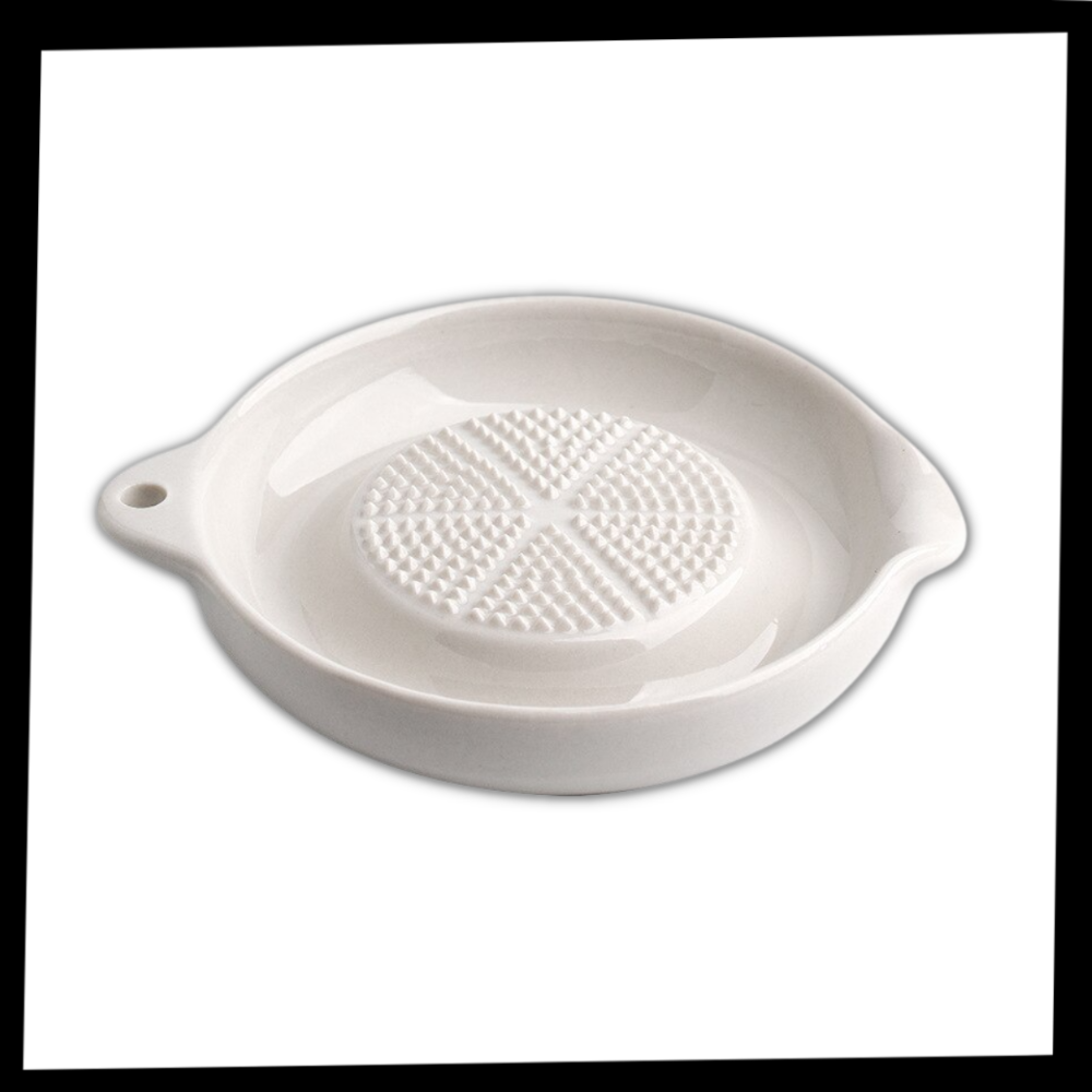 Râpe de cozinha em cerâmica Tawohi, utensílio para preparar alho e temperos, com design compacto e resistente.