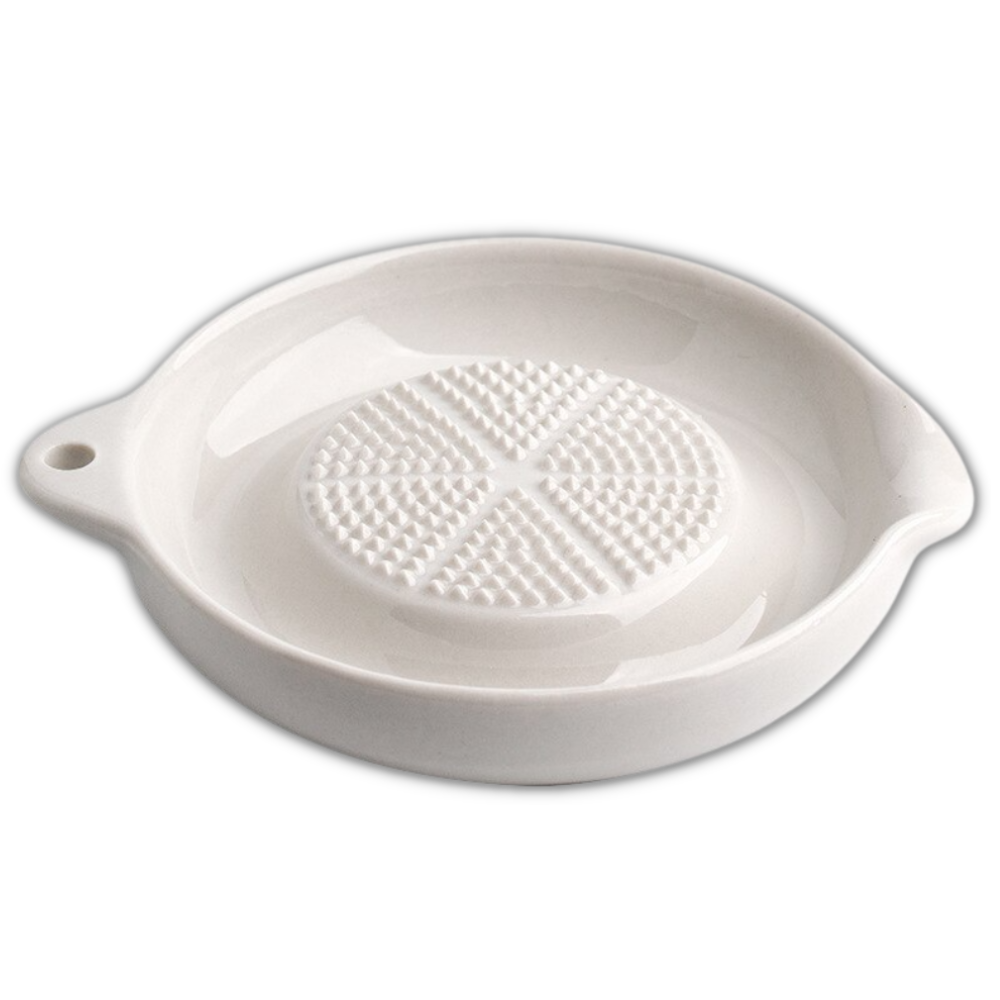 Râpe de cozinha em cerâmica Tawohi, utensílio para ralar alho e temperos, com superfície de ranhuras para facilitar o uso.