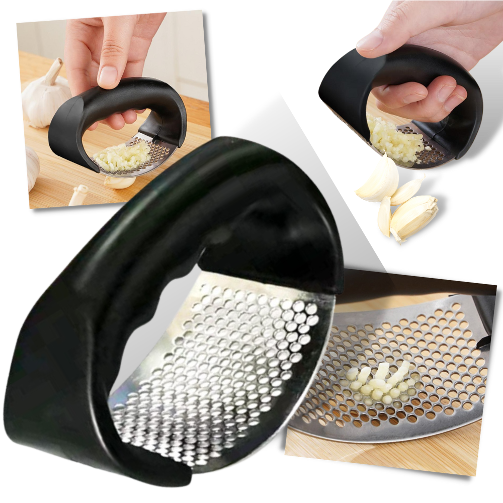 Presse-ail de aço inox da marca Dechoicelife, utensílio de cozinha para triturar alho de forma prática.