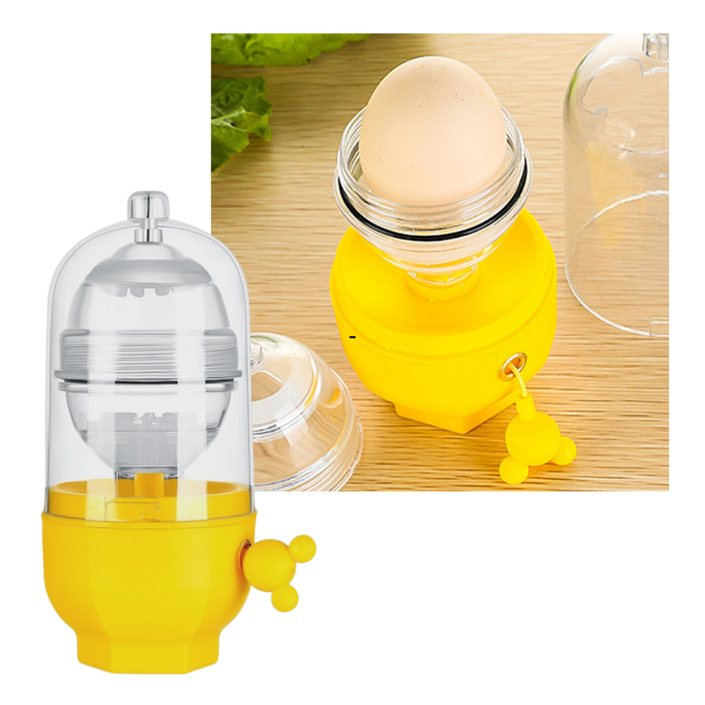 Misturador de ovos Lzndeal, eletrodoméstico de cozinha, com casca de ovo dourada para misturar ovos de forma eficiente.