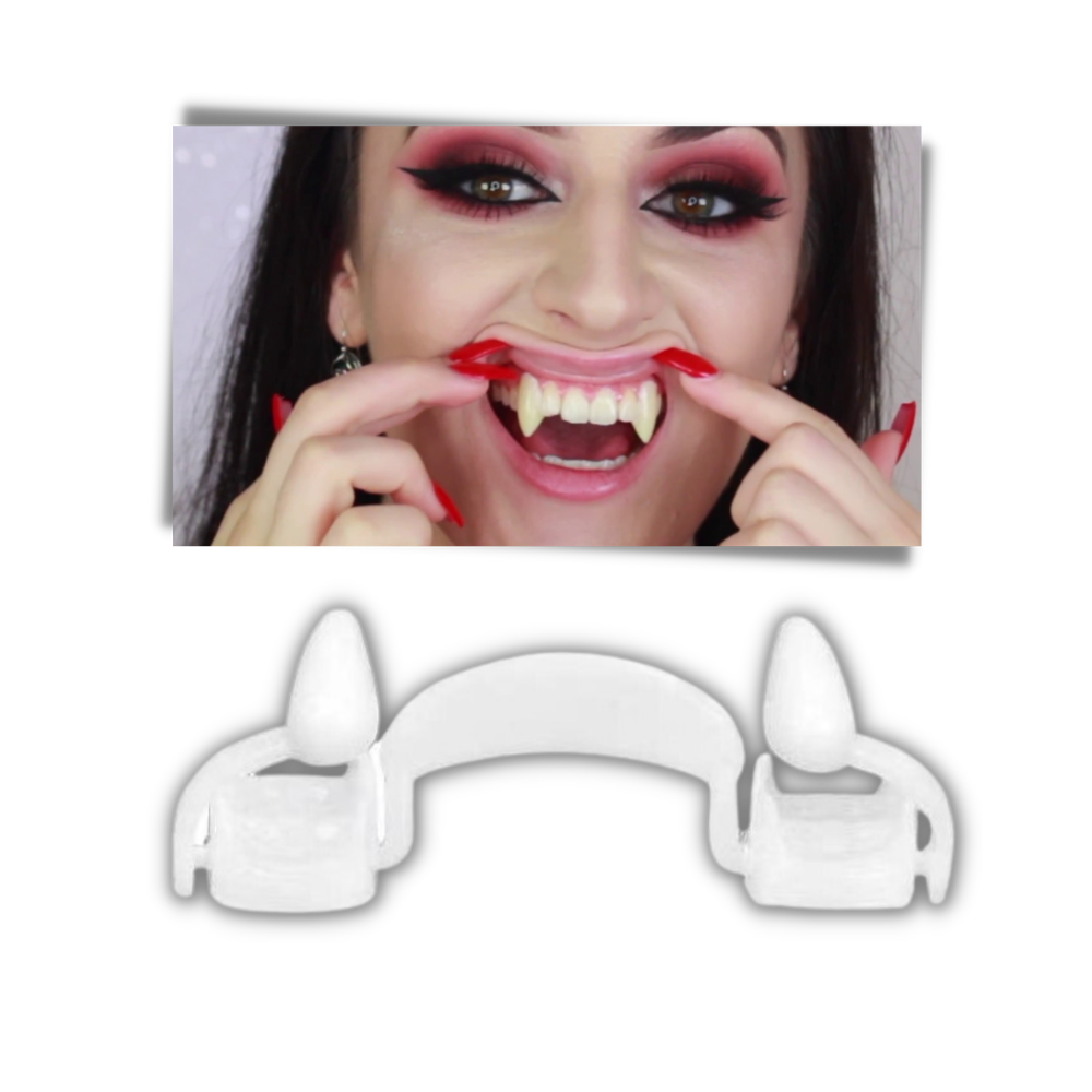 Crocs de vampiro retráteis da Yugaoo, acessórios de fantasia com dentes de vampiro para fantasias de Halloween.