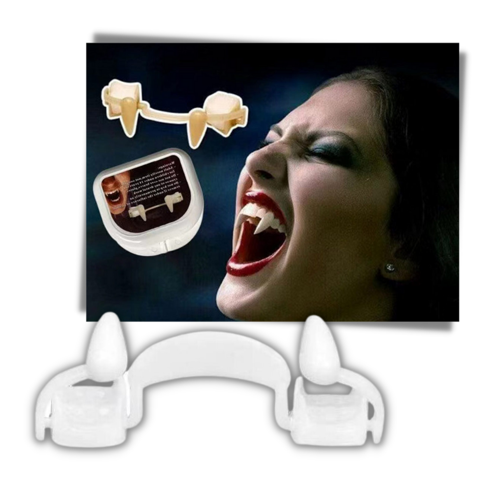 Crocs de vampiro rétractáveis da Yugaoo, acessórios de fantasia para Halloween com dentes assustadores e design temático.