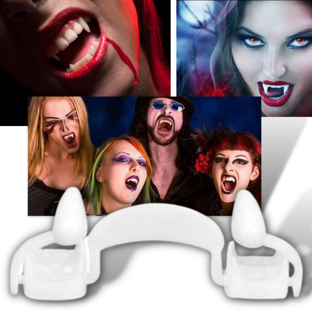 Crocs de vampiro retráteis da Yugaoo, com detalhes assustadores, ideais para fantasias de Halloween e acessórios de cosplay