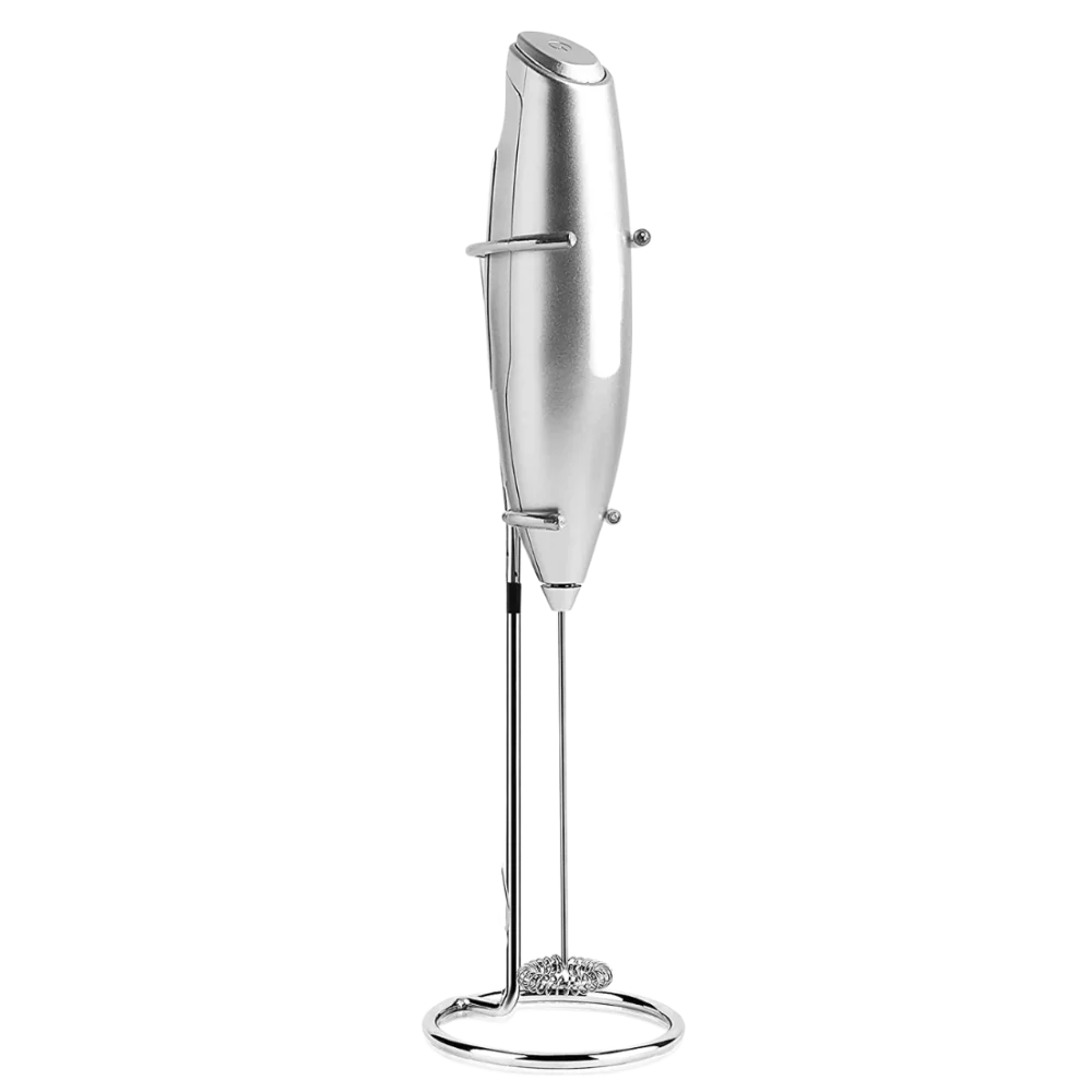 Mousseur de leite elétrico portátil Powerlix com suporte, aparelho de cozinha para espumar leite de forma prática e eficiente