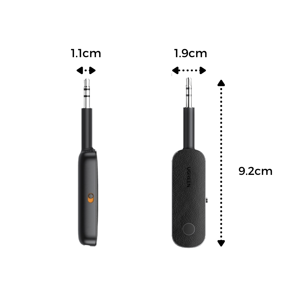 Adaptador Bluetooth sem fio da Brottfor com entrada jack 3,5 mm para conexão de áudio portátil.