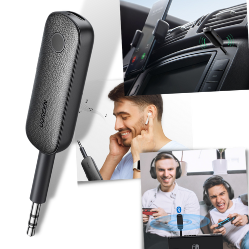 Adaptador Bluetooth sem fio Brottfor com entrada jack 3,5 mm para conexão de áudio sem cabos.