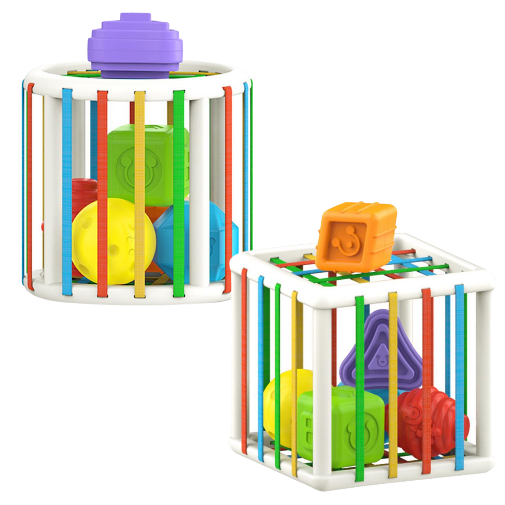 Blocos de formas coloridos para crianças, brinquedo de puzzle da marca Pixnone, com formas variadas para montar e aprender