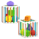 Blocos de formas coloridos para crianças, brinquedo de puzzle da marca Pixnone, com formas variadas para montar e aprender
