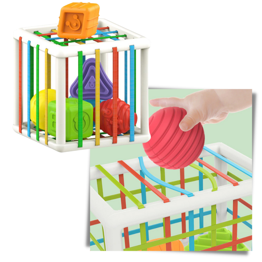 Blocos de formas coloridos para crianças, jogo de puzzle da marca Pixnone com arestas arredondadas e seguras para brincar.