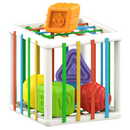 Blocos de formas coloridos para crianças, jogo de puzzle da marca Pixnone, com quadrados e peças variadas.