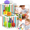 Blocos de formas coloridos para crianças, brinquedo de puzzle da marca Pixnone, com várias formas e cores vibrantes.