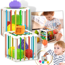 Blocos de formas coloridos para crianças, brinquedo de puzzle da marca Pixnone, com várias formas e cores vibrantes.