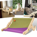 Cama de janela de madeira para gatos da Rolife, confortável e suspensa, ideal para descanso e observação.