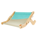 Cama de janela em madeira azul para gatos, acessório para gatos da marca Rolife, com design suspenso e confortável.
