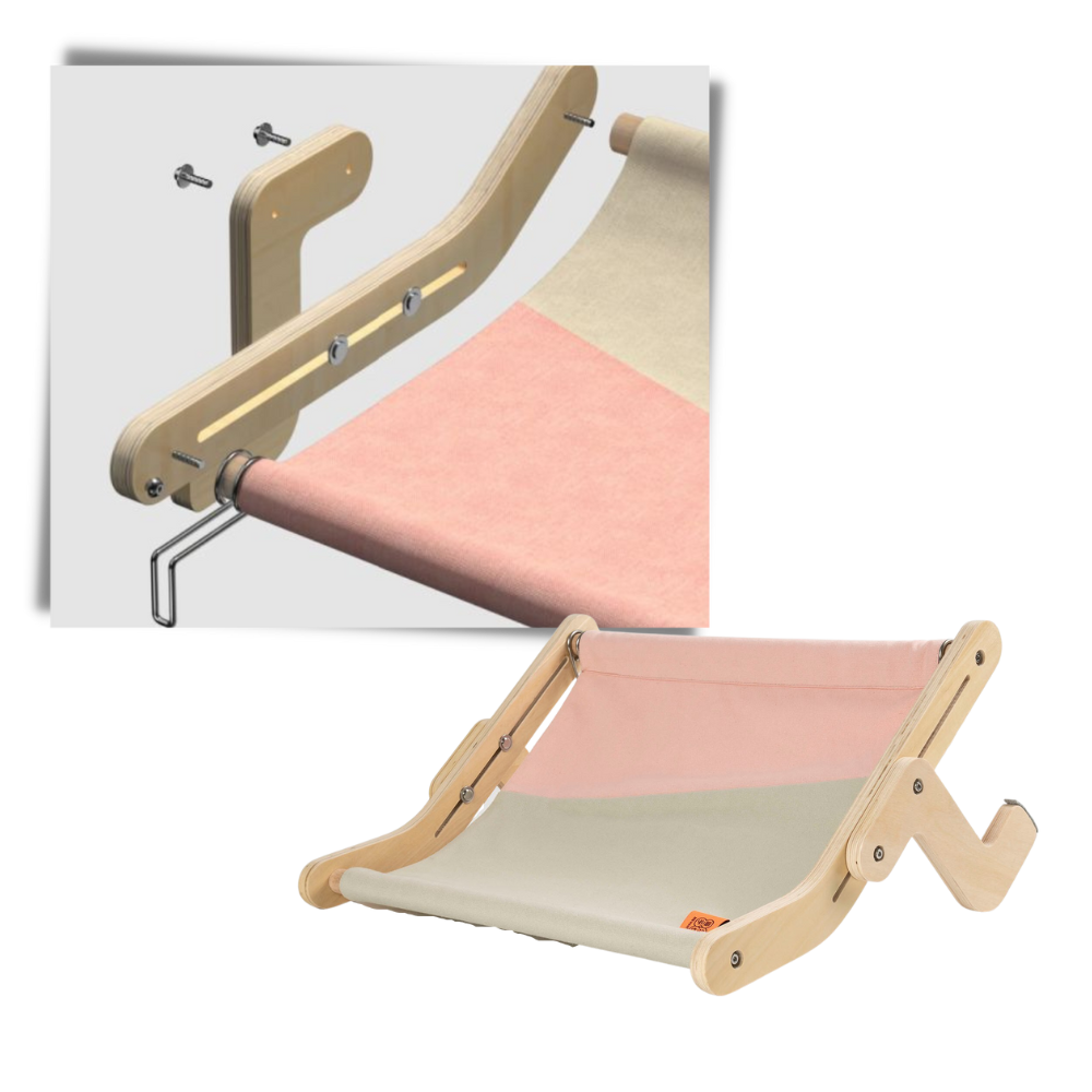 Cama de janela de madeira para gatos da Rolife, acessório para gatos, fácil de instalar e ideal para descanso e diversão.