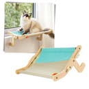 Cama suspensa de madeira para gatos, acessório para gatos da marca Rolife, com design confortável e ideal para janelas.