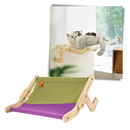 Cama de janela de madeira para gatos Rolife, acessório para gatos, estrutura resistente com espaço confortável para descanso.