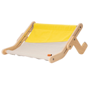 Cama de janela em madeira para gatos da marca Rolife, com cor amarela, ideal para descanso e diversão.