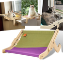 Cama de janela de madeira para gatos da Rolife, confortável e suspensa, ideal para descanso e observação.