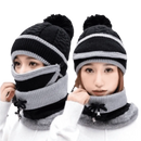 Conjunto de bonnets de inverno pretos da marca Pirate Hat, artigos de chapelleria e acessórios de cobertura para frio.