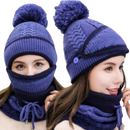 Conjunto de bonnets de inverno da Pirate Hat com chapéus de lã azul para proteção contra o frio.