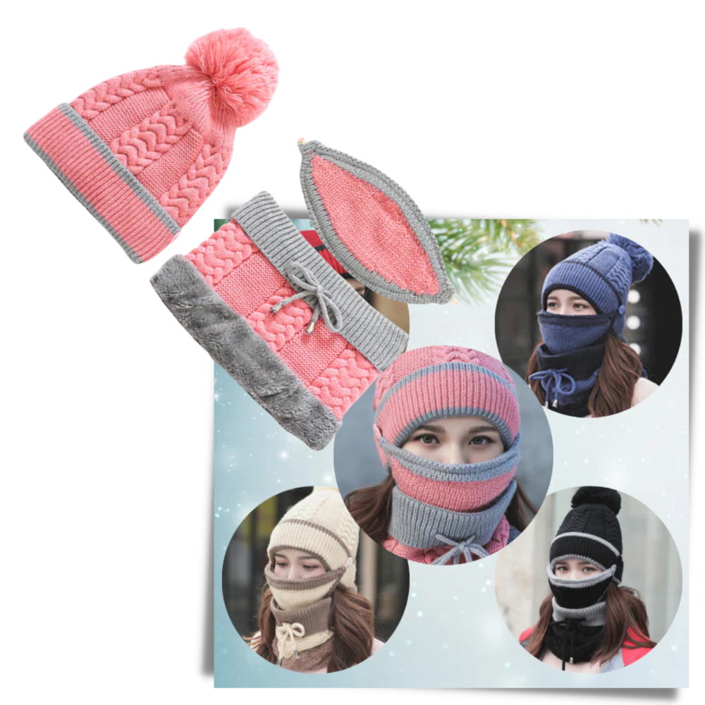 Conjunto de bonnets de inverno multicoloridos da Pirate Hat, artigos de chapelleria e acessórios para o frio.
