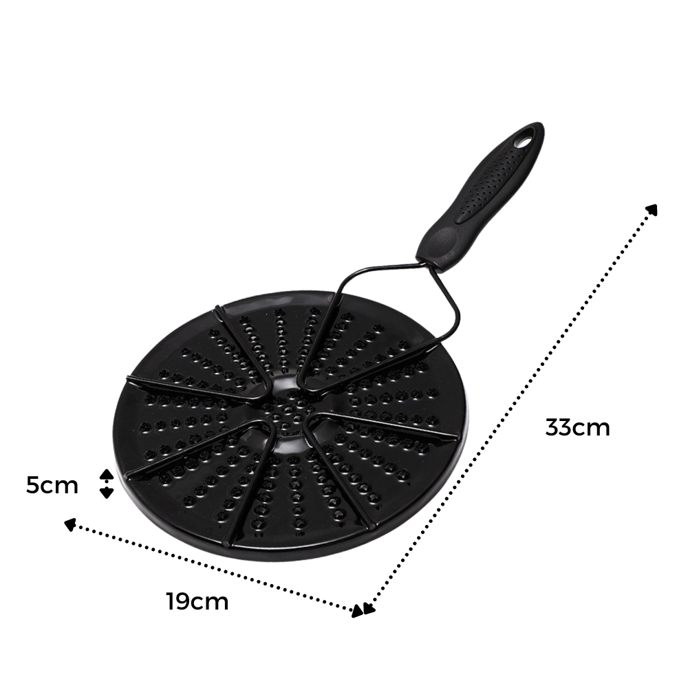 Difusor de calor para panela Bonyoun, utensílio de cozinha para distribuição uniforme de calor, em imagem de dimensões.