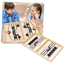 Hockey de mesa em madeira Pawst, brinquedo de esporte com jogadores e mesa de jogo para diversão acessível