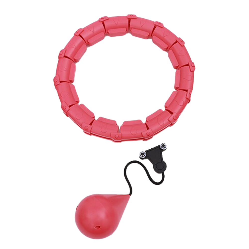 Hula hoop de fitness com pesos da marca Obosoe, roxo, ideal para treino de emagrecimento e fortalecimento abdominal.