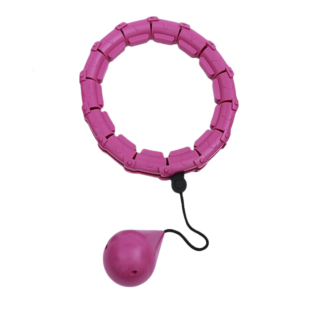 Hula hoop de fitness com peso da Obosoe, em roxo, ideal para exercícios de treinamento e condicionamento físico.