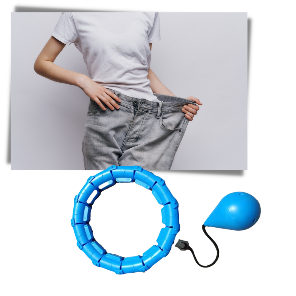 Hula hoop de fitness com peso da Obosoe, ideal para exercícios de emagrecimento e treinamento de condicionamento físico.