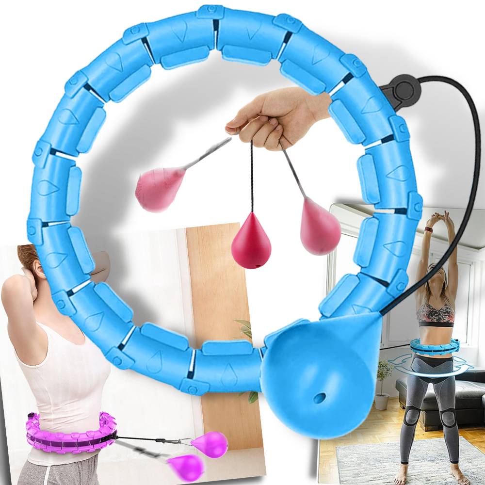 Hula hoop de fitness com pesos da marca Obosoe, ideal para exercícios de treino e condicionamento físico.