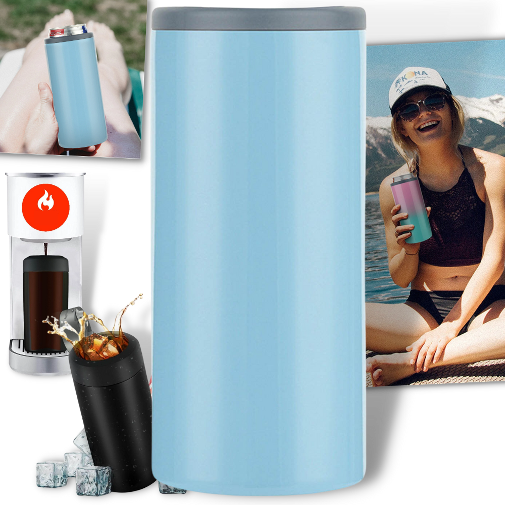 Suporte para alimentos e bebidas em aço inoxidável Rinhoo, com compartimentos isolados para conservar a temperatura.