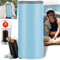 Suporte para alimentos e bebidas em aço inoxidável Rinhoo, com compartimentos isolados para conservar a temperatura.