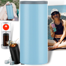 Suporte para alimentos e bebidas em aço inoxidável Rinhoo, com compartimentos isolados para conservar a temperatura.
