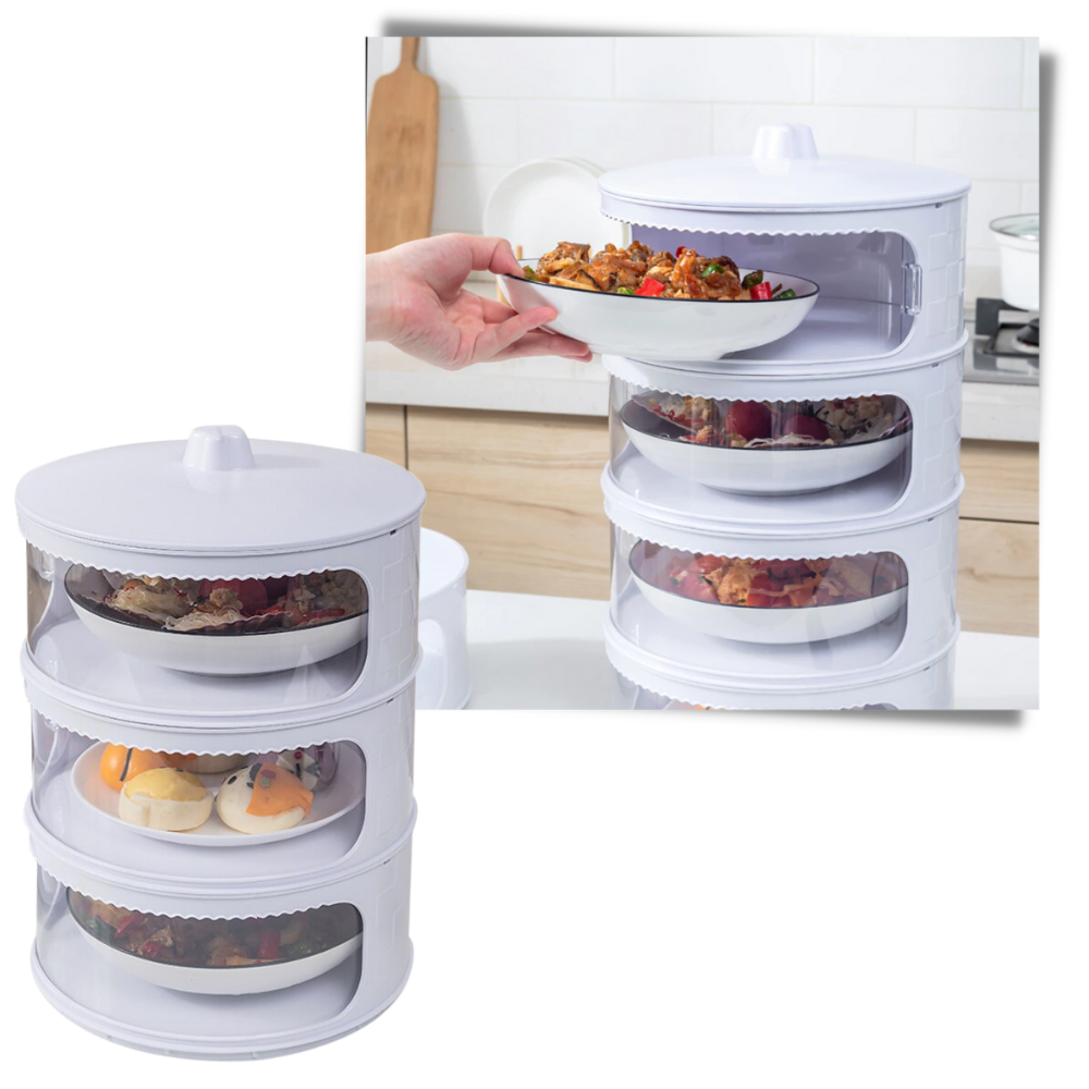 Recipientes alimentares isolantes empiláveis da Cn para armazenamento de alimentos, mostrando tampas e capacidade de empilhamento.
