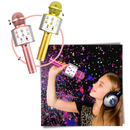 Microfone de karaokê Bluetooth sem fio Aetomce com redução de ruído, componentes de áudio para diversão em festas.